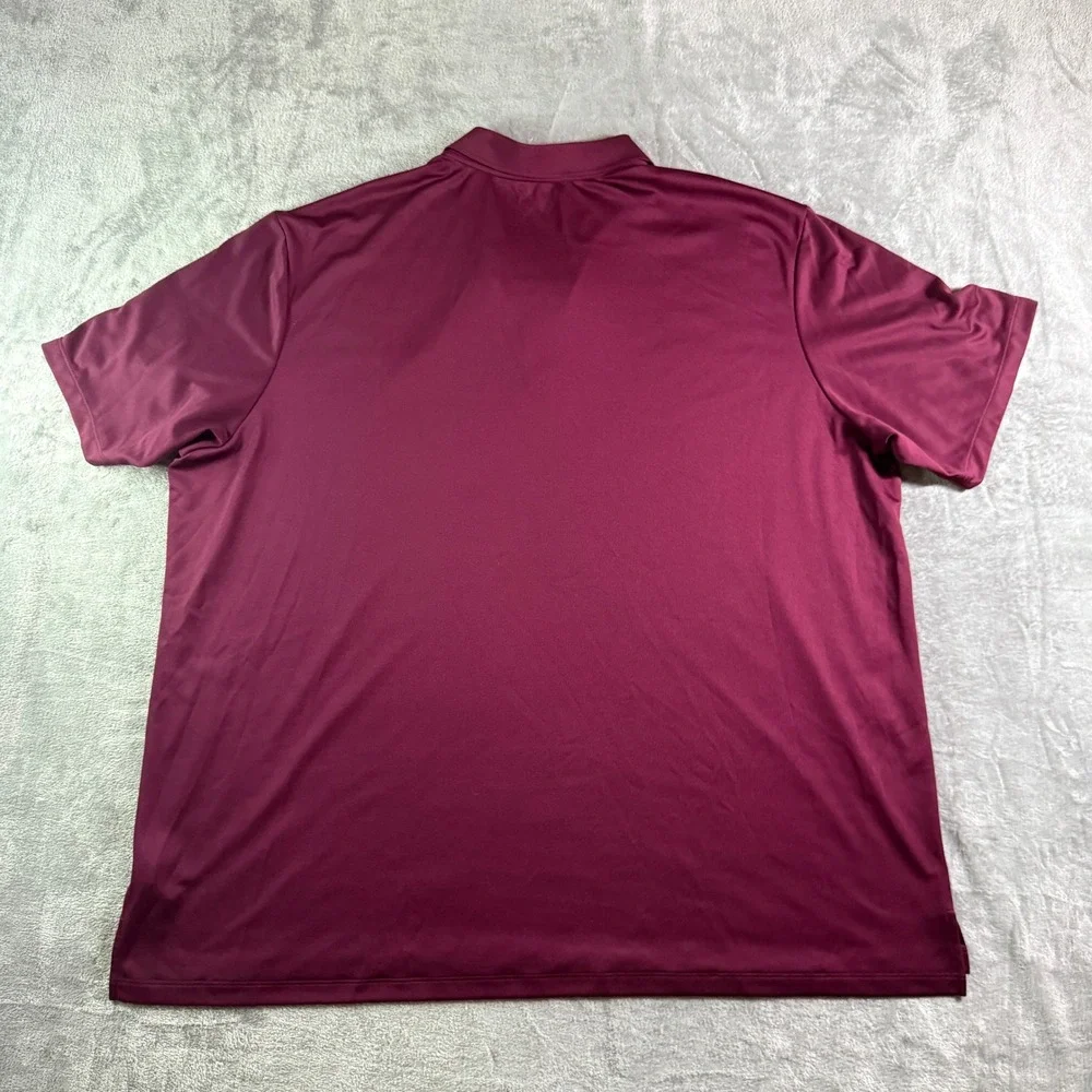 Adidas Golf Polo Shirt Athletic Training Bulldog Logo Maroon 3XL